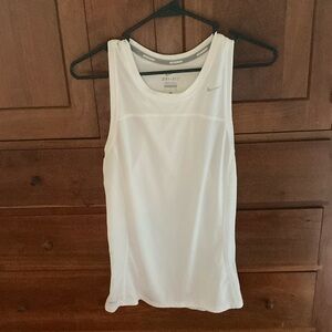 Nike White Fitted Sleeveless Racerback Tank Top